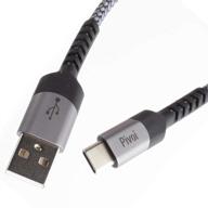 высокоскоростной кабель pivoi usb к типу c для передачи данных, совместимый с samsung galaxy s10/s10+, s9/s9+, s8/s8+, sony xperia xz, google pixel - 1 упаковка логотип