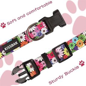 img 2 attached to 🐶 KISSBAK Personalized Dog Collar for Small-Medium-Large Dogs - Cute Floral Design, Soft Adjustable Collar for Girl Puppies