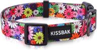 🐶 kissbak personalized dog collar for small-medium-large dogs - cute floral design, soft adjustable collar for girl puppies logo