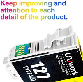 img 3 attached to Uniwork Remanufactured Ink Cartridge Replacement for Epson 127 127XL T127 for Workforce 545 845 645 WF-3540 WF-3520 WF-7010 WF-7510 WF-7520 NX530 NX625 Printer tray - Pack of 4 Black, 2 Cyan, 2 Magenta, and 2 Yellow Cartridges