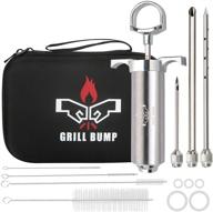 🍖 enhance bbq flavors with grill bump meat injector syringe kit – 3 professional needles, travel case, and user guide included! logo