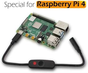 img 1 attached to 💡 MazerPi переключатель питания Raspberry Pi, с индикаторным светом и кабелем питания USB C - переключатель питания типа C для Raspberry Pi 4 (2 шт)