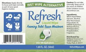 img 3 attached to 🚽 Refresh Liquid Wipe: Eco-Friendly Toilet Paper Foam Alternative with Witch Hazel and Aloe - 3 Pack, 50ml - Plumbing and Septic Safe