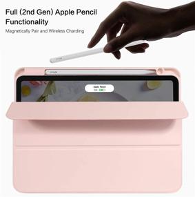 img 1 attached to 📱 BENTOBEN iPad Air 4 10.9" Case 2020 with Pencil Holder, Sleek Trifold Stand Soft TPU Back Cover, Auto Sleep/Wake, Pink - for iPad Air 4th Gen 10.9" 2020 Tablet