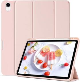 img 3 attached to 📱 BENTOBEN iPad Air 4 10.9" Case 2020 with Pencil Holder, Sleek Trifold Stand Soft TPU Back Cover, Auto Sleep/Wake, Pink - for iPad Air 4th Gen 10.9" 2020 Tablet