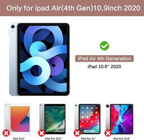 img 2 attached to 📱 BENTOBEN iPad Air 4 10.9" Case 2020 with Pencil Holder, Sleek Trifold Stand Soft TPU Back Cover, Auto Sleep/Wake, Pink - for iPad Air 4th Gen 10.9" 2020 Tablet