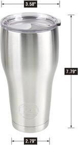 img 1 attached to 🥤 Tahoe Trails 30oz Stainless Steel Vacuum Insulated Tumbler, Silver - Double Wall Design for Long-Lasting Temperature Control