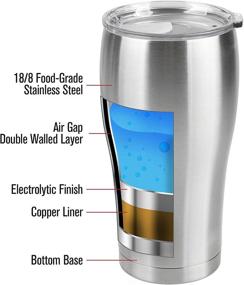 img 2 attached to 🥤 Tahoe Trails 30oz Stainless Steel Vacuum Insulated Tumbler, Silver - Double Wall Design for Long-Lasting Temperature Control