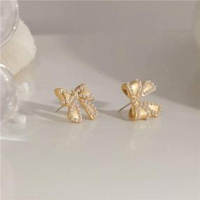 img 1 attached to 💍 Dainty Pearl Ball Bead Butterfly Stud Earrings with 14K Gold Plating, Sterling Silver Pins - Perfect Wedding Studs for Women/Girls with Sensitive Ears - Cute Jewelry Gifts