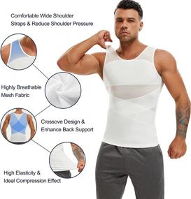 img 3 attached to Tailong Men's Compression Shirt: Ultimate Body Shaper Slimming Vest for Tight Tummy - Underwear Tank Top