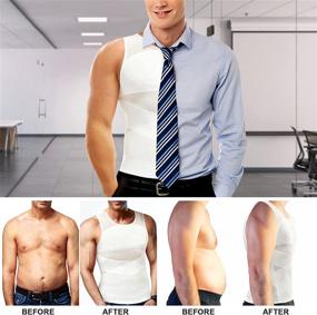 img 1 attached to Tailong Men's Compression Shirt: Ultimate Body Shaper Slimming Vest for Tight Tummy - Underwear Tank Top