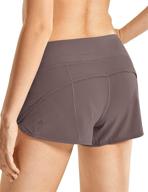 crz yoga women's low-rise quick-dry active running shorts - 2.5 inches - workout sports logo