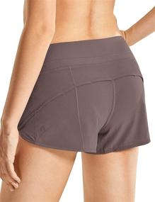 img 4 attached to CRZ YOGA Women's Low-Rise Quick-Dry Active Running Shorts - 2.5 Inches - Workout Sports