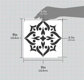 img 1 attached to StudioR12 Mandala Spade Stencil: XLG Reusable Mylar Template for DIY Vintage Flower Pattern Wall 🎨 Art, Rustic Bohemian Home Decor, Bedroom, Dorm, Crafting, and Painting Wood Signs on Fabric – Select Size