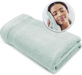 img 4 attached to 🚿 Premium Microdry Bath Towel – 100% Cotton, Enhanced Airsoft Technology, 30"x56", Seaglass