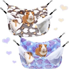 img 4 attached to 🐾 Small Animal Hanging Hammock - 2 Pack- Guinea Pig, Rat, Hamster, Ferret, Chinchilla, Parrot, Sugar Glider, Squirrel Play Toy Bed