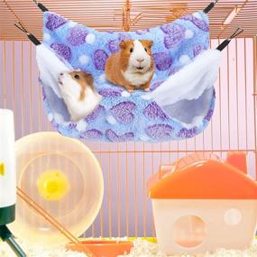 img 1 attached to 🐾 Small Animal Hanging Hammock - 2 Pack- Guinea Pig, Rat, Hamster, Ferret, Chinchilla, Parrot, Sugar Glider, Squirrel Play Toy Bed