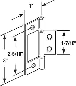 img 1 attached to 🚪 Enhance Your Doorway with Prime Line 164240 Chrome Bi-fold Door Hinge: Sturdy and Stylish 3"x1" Option