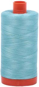img 1 attached to Aurifil Mako Cotton Thread Solid in Light Turquoise - 50wt, 1422yds