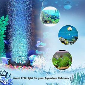 img 1 attached to Shleyqin RGBW LED Aquarium Air Bubble Light - Multi-Colored Fish Tank Air Stone Disk Lamp for Fish Tanks and Fish Ponds (12 LEDs)