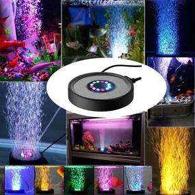 img 2 attached to Shleyqin RGBW LED Aquarium Air Bubble Light - Multi-Colored Fish Tank Air Stone Disk Lamp for Fish Tanks and Fish Ponds (12 LEDs)