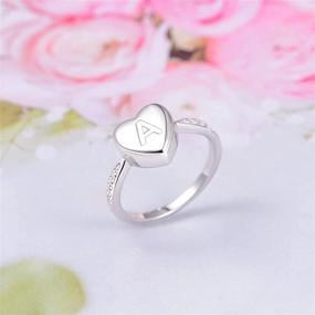 img 2 attached to 925 Sterling Silver Heart Initial Cremation Urn Ring: Meaningful Memorial Keepsake & Jewelry Gift for Ashes of Loved Ones