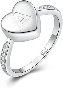 img 4 attached to 925 Sterling Silver Heart Initial Cremation Urn Ring: Meaningful Memorial Keepsake & Jewelry Gift for Ashes of Loved Ones