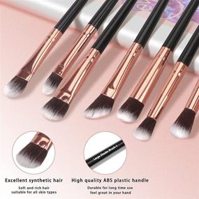 img 1 attached to 🖌️ Unaone Eye Makeup Brushes Set - 12pcs Premium Synthetic Brushes for Perfect Eyeshadow, Eyebrow, Eyeliner, Blending - Includes Wet & Dry Brush Cleaner - Black