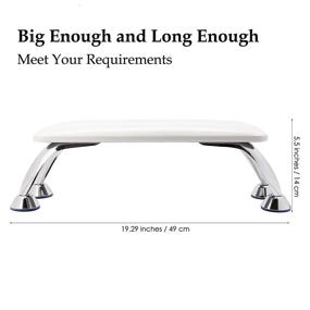 img 1 attached to 💅 Professional Nail Tech Armrest Cushion for Fingernail and Toenail Use, Big Nail Table Hand Pillow with Microfiber Leather Material - White