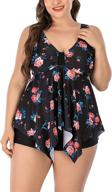 👙 flattering esprlia plus size tankini with tummy control - ruffled two-piece bathing suit for confidence-boosting swimsuits logo