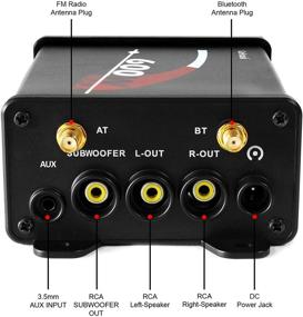 img 1 attached to 🏍️ Водонепроницаемая беспроводная стереосистема Bluetooth для мотоциклов - GoHawk TN4 2.1 канал с усилителем, AUX и FM-радио для Harley, Yamaha, Can-Am, ATV, UTV, RZR Polaris - Подходит для руля диаметром 1-1.25 дюйма.