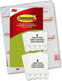 img 4 attached to 📸 Command Picture Hanging Strips: Effortless, Easy-to-Open Packaging, 16 Pairs – 8 Medium, 8 Large