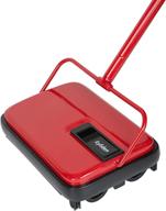 eyliden carpet sweeper, mini size lightweight hand push carpet sweepers - noise-free, non-electric - effortless manual sweeping, compact automatic broom ideal for carpet cleaning (red) logo