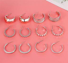 img 1 attached to 💍 Wholesale Pack: 18 Pairs Small Hoop Earrings for Women - Gold/White Gold Tone - Perfect Boutique Jewelry Set for Girls