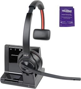 img 4 attached to 🎧 Wireless DECT Headset System Bundle with Headset Advisor Wipe Plantronics Savi 8210 - PC, Mobile, and Desk Phone Compatible
