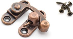 img 3 attached to 🔒 Retro Red Bronze Tone Swing Lock Clasp: 2-Pack Antique Hook Hasp Latch by OZXNO, Zinc Alloy Right Hook Latch with Replacement Screws for Jewelry Box, Cabinet, Toolbox, and Suitcase