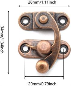 img 2 attached to 🔒 Retro Red Bronze Tone Swing Lock Clasp: 2-Pack Antique Hook Hasp Latch by OZXNO, Zinc Alloy Right Hook Latch with Replacement Screws for Jewelry Box, Cabinet, Toolbox, and Suitcase