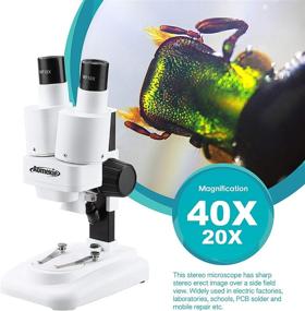 img 3 attached to AOMEKIE Stereo Microscope for Kids and Students 20-40X with 10Pcs Slides, Insect Specimen, LED Light Source, and Wide Field Eyepiece