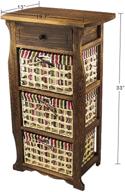 countryside dark brown wood nightstand with storage - jerry & maggie bedside table with vine weaved baskets and drawer логотип