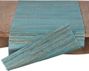 img 3 attached to 🌊 SARO LIFESTYLE Melaya Collection Turquoise Water Hyacinth Table Runner, Shimmering Woven Nubby Finish, 16" x 72" - Stylish Dining Decor