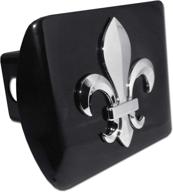 πΌ fleur-de-lis black metal trailer hitch cover logo