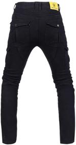 img 1 attached to 👖 XL=34 Winter Plus Velvet Men's Motorcycle Riding Jeans Motocross Racing Pants CE Armored - Black (Waist 37 inches)