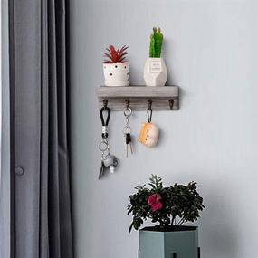 img 3 attached to 🛠️ Vintage Grey AZL1 Life Concept Wood Wall Mounted Entryway Shelf with 10-inch Width