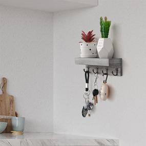 img 2 attached to 🛠️ Vintage Grey AZL1 Life Concept Wood Wall Mounted Entryway Shelf with 10-inch Width