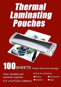 img 4 attached to 📸 Halcent 4x6 Thermal Laminating Pouches, 3 mil Glossy Laminate Sheets for Sealed Photo Card Documents, 100-Pack (4.3x6.3)