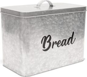 img 4 attached to 🥖 Farmhouse Bread Storage Container by Saratoga Home - Rugged & Durable for Kitchen, XL Countertop Bread Box, Fits 2+ Loaves, No-Scratch Galvanized Finish with Rustic Bread Design