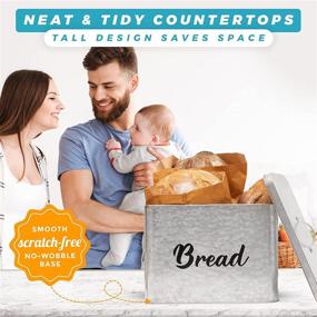 img 1 attached to 🥖 Farmhouse Bread Storage Container by Saratoga Home - Rugged & Durable for Kitchen, XL Countertop Bread Box, Fits 2+ Loaves, No-Scratch Galvanized Finish with Rustic Bread Design