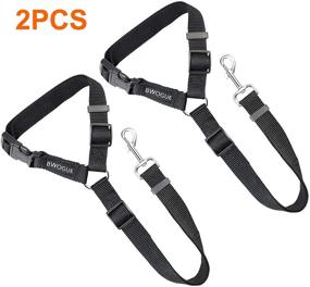 img 3 attached to 🐾 2-Pack Adjustable Nylon Fabric Dog Restraints: BWOGUE Safety Seat Belt Strap for Dogs and Cats, Headrest Restraint for Car, Vehicle Seatbelt Harness