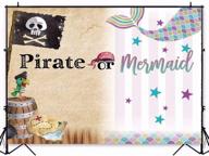 🎉 7x5ft pirate and mermaid theme kids birthday backdrop photography background | cake table banner decorations | baby shower photo studio booth | w-1984 logo