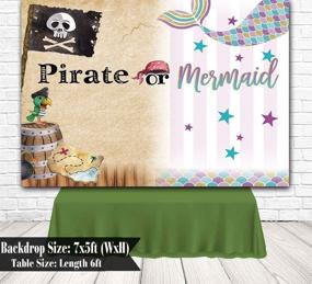 img 2 attached to 🎉 7x5ft Pirate and Mermaid Theme Kids Birthday Backdrop Photography Background | Cake Table Banner Decorations | Baby Shower Photo Studio Booth | W-1984